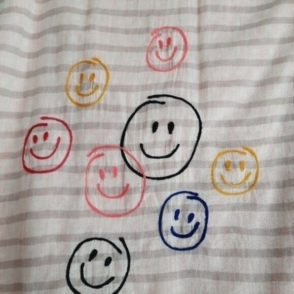 LIEBLINGSSTUCK Cotton Light Large Scarf Wrap Pink Grey & White O/S - Picture 9 of 11